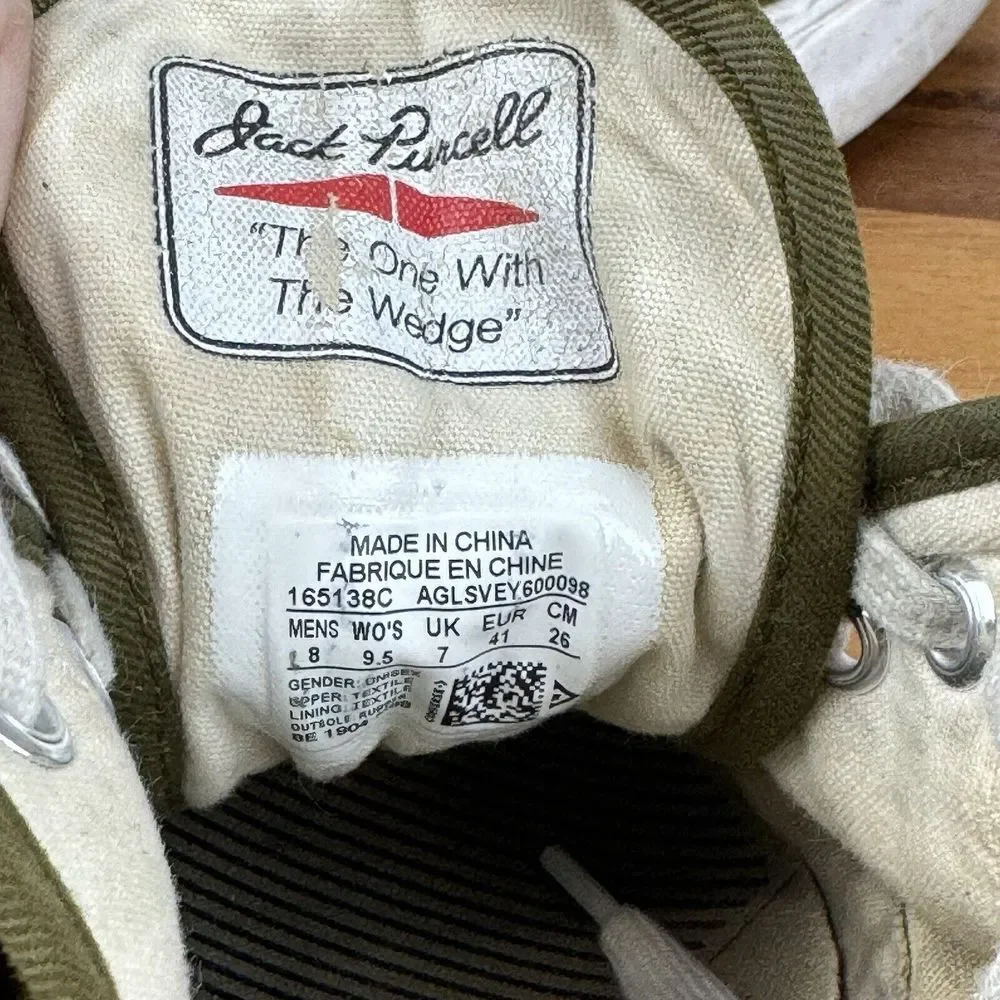 Womens Converse X Jack Purcell Widewale‎ Cord Ox Surplus Olive Sneakers Size 9.5